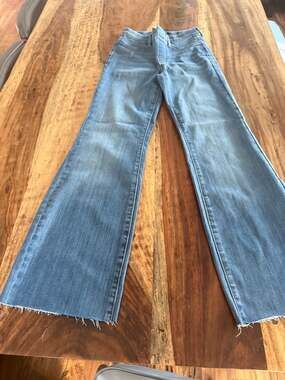 Judy Blue Slim Boot High Waist Raw Hem Jeans Size 1/25